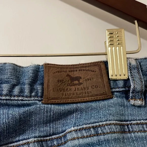 Lauren Jeans Co. Ralph Lauren Blue Wide Leg Jeans Size 10P - Picture 12 of 13